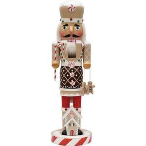 Northlight 14" Beige and Red Wooden Christmas Nutcracker Gingerbread Chef